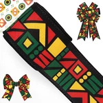 Blinket Kwanzaa Burlap Wired Edges For Front Door Wreath Bows, Black Style. Fixed Price $15.12.