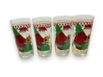 4 Debbie Mumm Magic Of Santa Drinking Glasses Anchor Hocking Christmas Tumblers. Fixed Price $23.85.