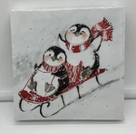 6" Sledding Penguin Lighted Print Christmas Ornament By Raz 4139424. Fixed Price $14.99.