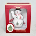 Spode Christmas Ceramic Snowman Ornament Black Hat Red Bow XT8500-XC New. Fixed Price $15.00.
