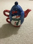 Bella Casa By Ganz 3 Pc. Stackable Snowman Ceramic Teapot. Fixed Price $12.00.