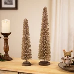 Northlight Glittered Tinsel Tree Christmas Decorations - 19.5" Gold Set Of 2. Fixed Price $30.23.