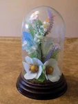 Fiber Optic Butterflies & Flowers Glass Display Case Wooden Base Collections Etc. Fixed Price $30.00.