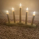 Vintage Sienna Christmas 5 Light Window Candle Electric Plastic Drip Candolier. Fixed Price $15.00.