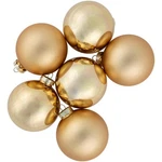 Northlight 6CT Champagne Gold 2-FINISH Glass Ball Christmas Ornament Set 3.25". Fixed Price $20.00.