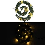 Christmas Garland With Led Lights - 8.9 Ft Green Gold Decoration Vidaxl. Fixed Price $48.99.