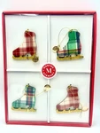 Adorable Martha Stewart Holiday Christmas Ice Skate Ornament 4 Pc Set Plaid New. Fixed Price $29.96.