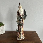 Old World Natural Wood Look Santa Christmas Hard Resin 10 Inch Pine Tree Rustic. Fixed Price $21.99.