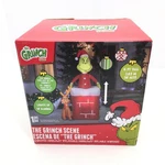 New Gemmy # 111590 Grinch & Max Christmas Blow Up Inflatable Lawn Ornament Led. Fixed Price $129.99.