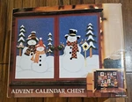 Costco Snowman Wood Advent Calendar Chest 24 Refillable Drawers Christmas New. Fixed Price $99.99.