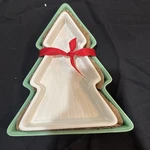 New! 2023 Hallmark Vip Christmas Tree Serving (nesting) Trays Ceramic Set Of. Fixed Price $11.00.