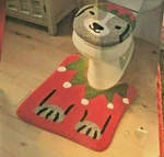 St Nicholas Square, 2-PC Cotton Elf Dog Contour Rug & Cover, Holiday Colors. Fixed Price $39.99.