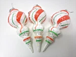 Holiday Lane Sugar Plum Finial Peppermint Christmas Ornament 9.75" H, Set Of 3. Fixed Price $26.00.