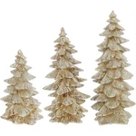 Raz Set Of 3 Champagne Gold Glittered Christmas Trees- 6.5 Inches 9.5. Fixed Price $49.98.