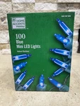 Home Accents Holiday 100 Blue Mini Led Christmas String Lights 28FT 10IN Length. Fixed Price $13.98.