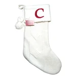 St. Nicholas Square 21 Inch White Knitted Initial Monogram Christmas Stocking. Fixed Price $17.05.