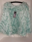 Tahari Home Faux Fur 60" Lined Christmas Tree Skirt Seafoam Green Eyelash. Fixed Price $79.00.