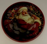 Greenbriar International Christmas Holiday 10 Round Serving Tray Bowl Santa New. Fixed Price $8.00.