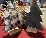Nwt Target Farmhouse Gray Fabric Christmas Trees Table Mantel Decor Set Of 2. Fixed Price $16.99.