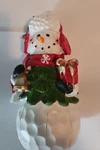 Enchanted Forest Christmas Decoration Snowman With Present And Bell. Fixed Price $14.87.
