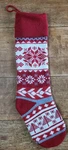 Limbridge Nordic Knit Christmas Stocking Fair Isle Red Ivory Snowflake Pattern. Fixed Price $19.99.