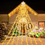 3.5M 350 Led Waterfall String Light Christmas Xmas Tree Hanging Topper Star. Fixed Price $19.94.