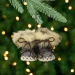 Northlight 3" Pair Of Faux Fur Knit Alaskan Style Booties Christmas Ornament. Fixed Price $11.49.