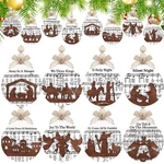32 Pcs Christmas Nativity Ornaments For Tree Music Sheet 3D Wooden .... Fixed Price $45.04.