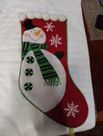 Prima Creations Snowman W/ Scarf Red White Fleece 18" Pom Christmas Stocking. Fixed Price $9.18.