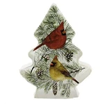 Stony Creek - Frosted Glass 5.5" Christmas Tree Cardinals. Fixed Price $42.99.