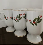 Formalities By Baum Bros. Holly Collection 4 Fine Porcelain Cups. Fixed Price $24.99.