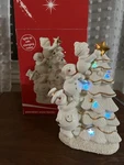 Snow Family Porcelain Christmas Tree Trimming Light Up Changing Colors Nib Gold. Fixed Price $39.87.