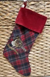 Pottery Barn Stocking Embellished Jeweled Plaid Cardinal Red Bird Christmas New. Fixed Price $33.60.