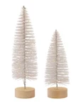 Melrose Set Of 2 Led Bottle Brush Trees White Light Wood Base 10.75 14IN. Fixed Price $34.99.
