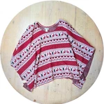 Women's Holiday Christmas Ugly Poncho Sweater Red/white Reindeer Demdaco. Fixed Price $19.77.