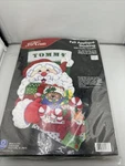 J Coats Felt Appliqu Christmas Stocking Kit New 1998 Santa. Fixed Price $11.11.