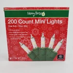 Merry Brite 200 Count Mini Clear Christmas Lights 41FT Green Wire String. Fixed Price $23.99.