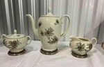 Rosenthal Pine Needles Porcelain Tea Set Sterling Bases Nice!. Fixed Price $299.99.