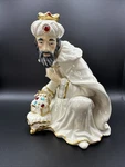 Hand-painted Large Christmas Nativity Wiseman Kirkland 7" Ivory Cream 1133. Fixed Price $27.99.