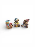 Set Of 3 Vintage K Collection Christmas Beach/pool Theme Fancy Bears Figurines. Fixed Price $25.00.