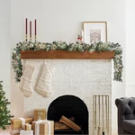 National Tree Company 9FT Glittery Pomegranate Pine Garland With Clear Lights. Fixed Price $45.00.