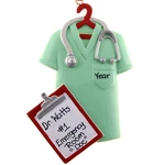 Scrubs Green Personalized Christmas Tree Ornament. Fixed Price $18.25.