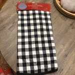 At Homespun Holiday Christmas Tree Skirt Black White Buffalo Plaid 48". Fixed Price $20.00.