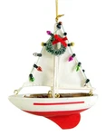 Sailboat Christmas Tree Ornament 5 1/2 Inch White. Fixed Price $24.99.
