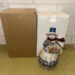 Jim Shore Winter Spirit 112246 (2003) Original Box Snowman Pipe Figurine. Fixed Price $29.95.