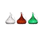 Godinger Hershey Kisses Crystal Ornament Set Red, Green, Clear Iconic Candy. Fixed Price $32.00.
