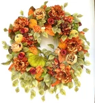 Sage Green Fall Velvet Pumpkin Wreath Thanksgiving/holiday 26" Door. Fixed Price $179.95.