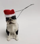 Sandicast Boston Terrier Dog Sculpture Christmas Ornament Hand & Painted. Fixed Price $11.97.