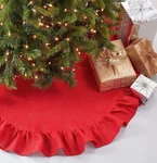 Saro Lifestyle Jute Christmas Tree Skirt, Red, 53",. Fixed Price $33.96.