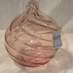 Melrose Pink Swirled Glass Round Onion Orb Ornament 4.75". Fixed Price $9.99.